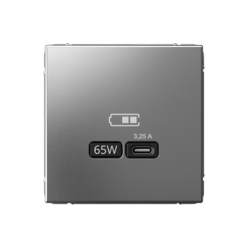 Systeme Electric ArtGallery Сталь USB Розетка тип-С 65Вт высокоскор.заряд. QC, PD, механизм
