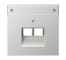 JUNG LS 990 Алюминий Накладка 2-ой наклонной ТЛФ/комп розетки с полем для надписи