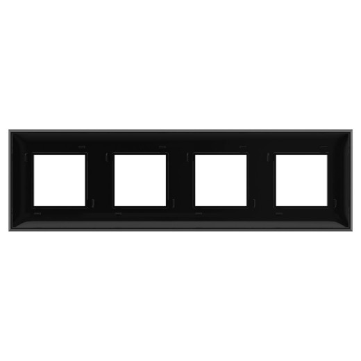 Рамка 4 поста (8 мод.), Avanti, черный квадрат