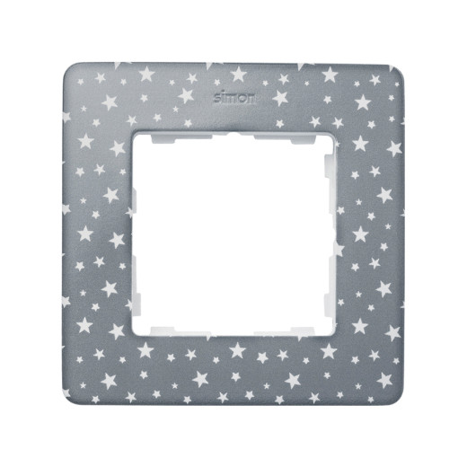 Simon 82 Detail Рамка 1 пост, холодный серый, звезды