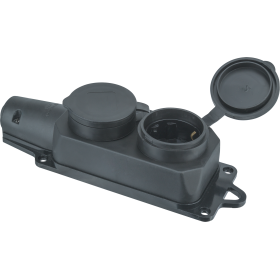 Navigator Колодка 61 371 NCA-BLR2-02-16A-E-IP44-BL 2гн с/з каучук черная