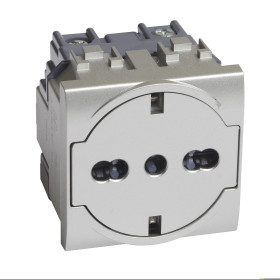 BT LL Алюминий Розетка 2К+З 16А 250в, немецкого/итальянского стандартов,с плоской лицевой панелью..