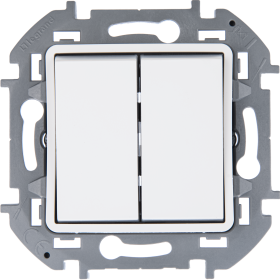 Legrand/Daccord INSPIRIA Белый Переключатель двухклавишный с подсветкой 10 AX - 250 В.