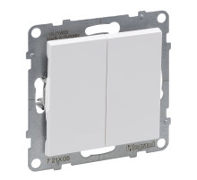 Legrand/Daccord SUNO Белый Выключатель двухклавишный 10А 250В. Безвинтовые зажимы.  .