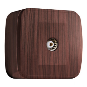 EKF Basic Минск Темное дерево Розетка TV, 75Ом, 5-862МГц, ОП.