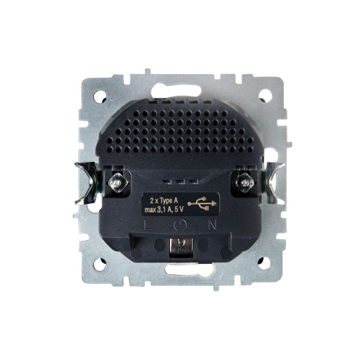 BRITE Роз. с з/к/ш 16А с USB A+A 3,1А РЮш10-2-БрШ шамп. IEK