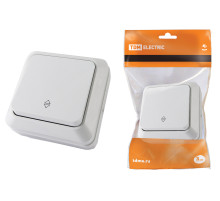 TDM Переключатель на 2 направления 1-кл. открытой установки IP20 10А, белый 