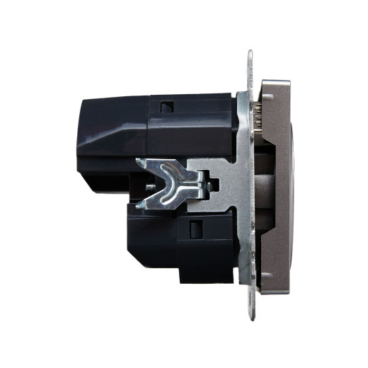 BRITE Роз. с з/к/ш 16А с USB A+A 2,1А РЮш10-1-БрС сталь IEK