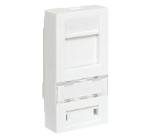 EKF TeraLINK PRO Вставка розеточная TeraLINK PRO 45x22,5мм формат Mosaic на 1 модуль Keystone со шторкой и маркером белая.