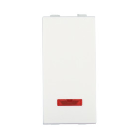 Ecoplast LK45 Переключатель с двух мест, с индикатором 45х22,5мм (схема 6L) 16 A, 250 B (белый)