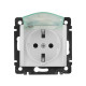 Розетка с заземлением IP44 - Legrand Valena - со шторками с защитной крышкой 16А 250В винтовые зажимы - белый