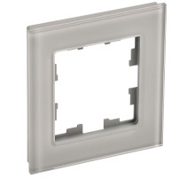 IEK BRITE DECOR Дымчатый глянец стекло Рамка 1-м РУ-1-2-БрД