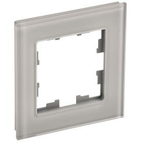 IEK BRITE DECOR Дымчатый глянец стекло Рамка 1-м РУ-1-2-БрД