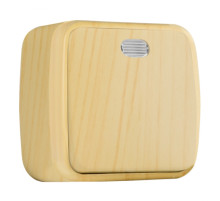 EKF Basic Минск Светлое дерево Выключатель 1-кл с индикатором, 10А, ОП.