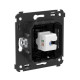 Компьютерная розетка RJ-45 без шторки в стену, кат.5е одинарная, Avanti, черный квадрат
