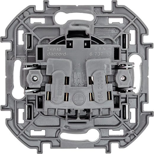 Розетка без заземления - Legrand/Daccord Inspiria - без шторок 16А 250В винтовые зажимы - антрацит