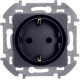 Розетка с заземлением - Legrand/Daccord Inspiria - со шторками 16А 250В винтовые зажимы - антрацит