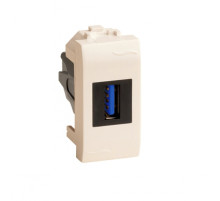 DKC Brava USB 3.0 розетка, Brava, сл кость, 1 мод.