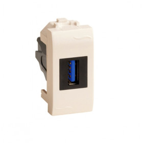 DKC Brava USB 3.0 розетка, Brava, сл кость, 1 мод.