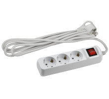 ЭРА Удлинитель электрический  UX-3es-5m с заземлением с выключателем 3 розетки 5м ПВС 3x0,75мм2 10А