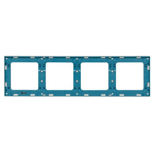 Стокгольм Рамка 4-местная белая с линией цвета синий EKF PROxima