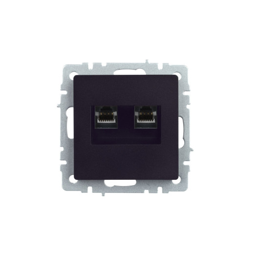 BRITE Роз. двойная RJ11+RJ45 кат.5E РК/Т12-БрЧ черн. IEK