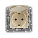 Розетка с заземлением IP44 - Legrand Etika - со шторками с защитной крышкой 16А 250В безвинтовые зажимы - слоновая кость