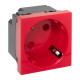 Розетка 45x45 с зазем. 45 градусов, быстрозажимные клеммы, красная EKF