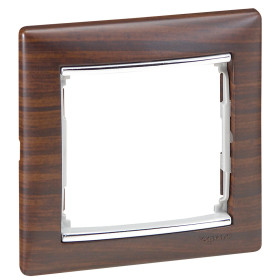 Legrand Valena Темное дерево/Серебро Рамка 1-ая.