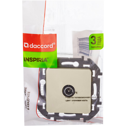 Розетка TV (телевизионная) - Legrand/Daccord Inspiria - оконечная - слоновая кость