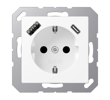 JUNG A Flow/A 550 Белый матовый Розетка  с USB-зарядным устройством, тип A + С, SCHUKO