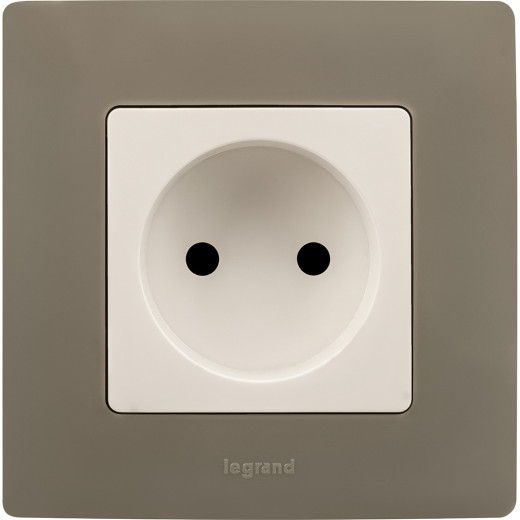 Розетка без заземления - Legrand Etika - со шторками 16А 250В винтовые зажимы - белый