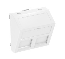 OBO Bettermann Корпус розетки компьютерной двойной тип C (наклонный) 45x45 мм, 1 модуль Modul45, белый