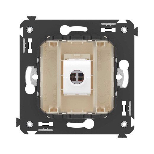 Компьютерная розетка RJ-45 без шторки в стену, кат.5е одинарная, Avanti, ванильная дымка