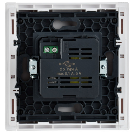 FORTE&PIANO Роз. USB A+A 3,1А FP249 бел. IEK