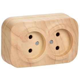 IEK GLORY РС22-2-ХС Розет. 2-ая без з/к о/у 10А GLORY сосна