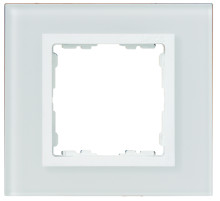 Simon 82 Centr. Белый/Белый (стекло) Рамка с суппортом на 8 узких модулей