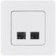 Розетка компьютерная двойная RJ45 категория 6 UTP - Legrand/Daccord Inspiria - белый