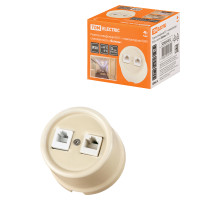 TDM Розетка телефонная RJ11 + компьютерная RJ45 сл. кость «Болонь»