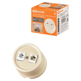 TDM Розетка телефонная RJ11 + компьютерная RJ45 сл. кость «Болонь»