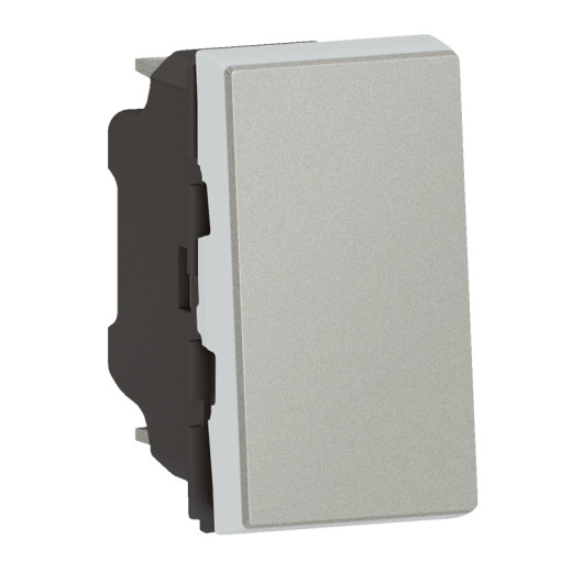 Кнопочный выключатель - Программа Mosaic - 1 модуль - 6 A - алюминий