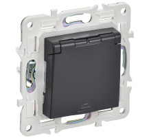 IEK SKANDY Титан Розетка с/з с защитными шторками и крышкой 16А IP44 SK-R11T