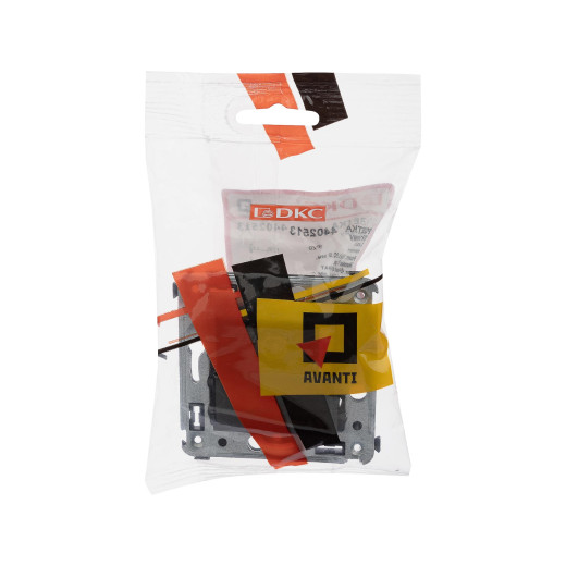 Розетка TV проходная в стену, Avanti, черный квадрат