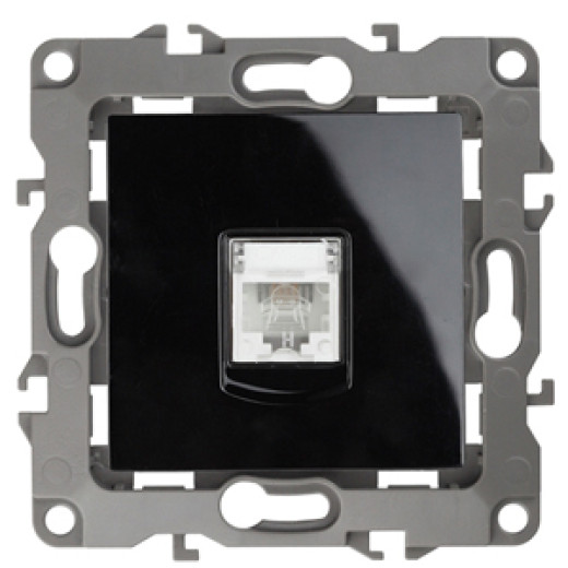 Розетка ЭРА Серия 12 12-3105-06 телефонная RJ11 IP20 чёрный