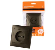 TDM Розетка 2П 10А 250В с защ. шт. бронза 