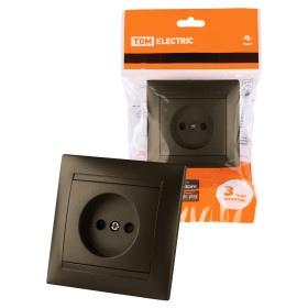 TDM Розетка 2П 10А 250В с защ. шт. бронза 