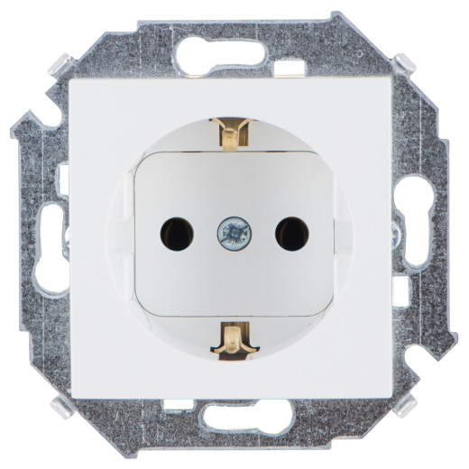 Simon 15 Белый Розетка с/з Schuko, 16А, 250В, винт.заж.