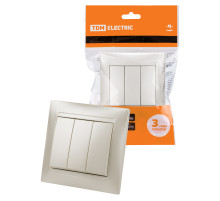 TDM Выключатель 3-х кл. 10А перламутр 