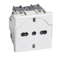 BT Axolute Белая Розетка 2К+З 16А 250В, немецкого/итальянского стандартов,с плоской лицевой панелью.