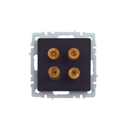 BRITE Аудиорозетка 4-мест. РА10-БрЧ черн. IEK